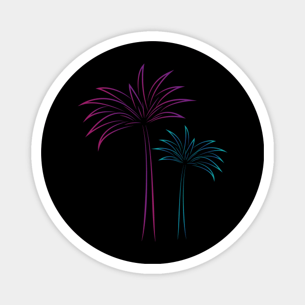 purple and blue palm trees Magnet by JDP Designs